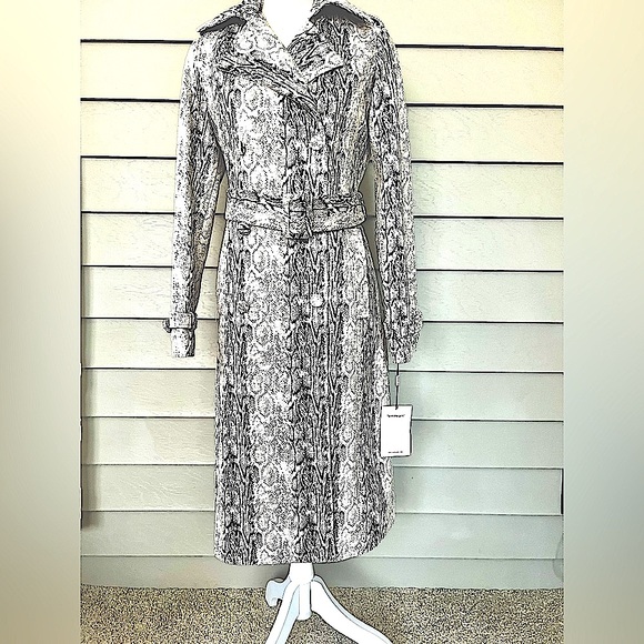 Anthropology Avec Les Filles snake print faux leather trench coat - Picture 1 of 16